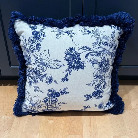 MacKenzie-Childs Indigo Villa Outdoor Throw Pillow - Picture 6 of 11